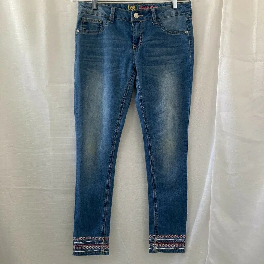 Lee Ankle Crop Girls Youth Light Wash Jeans 14